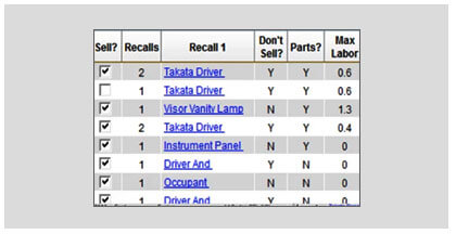 show recall check