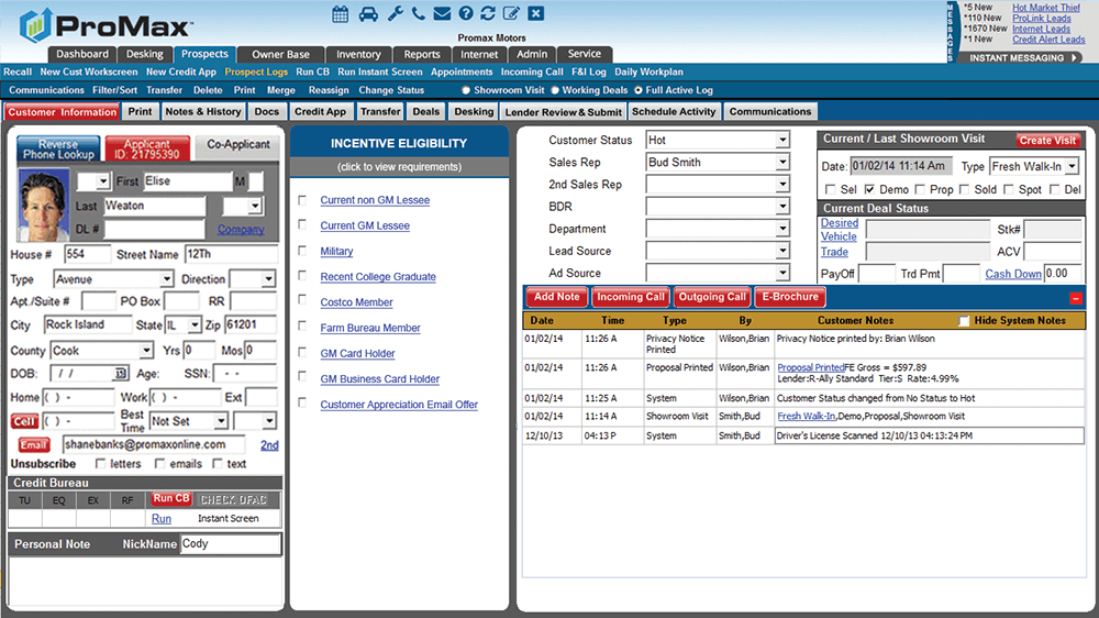 incentive optimizer workscreen