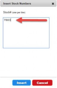 Enter Stock number