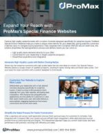 Special Finance Websites Product Sheet